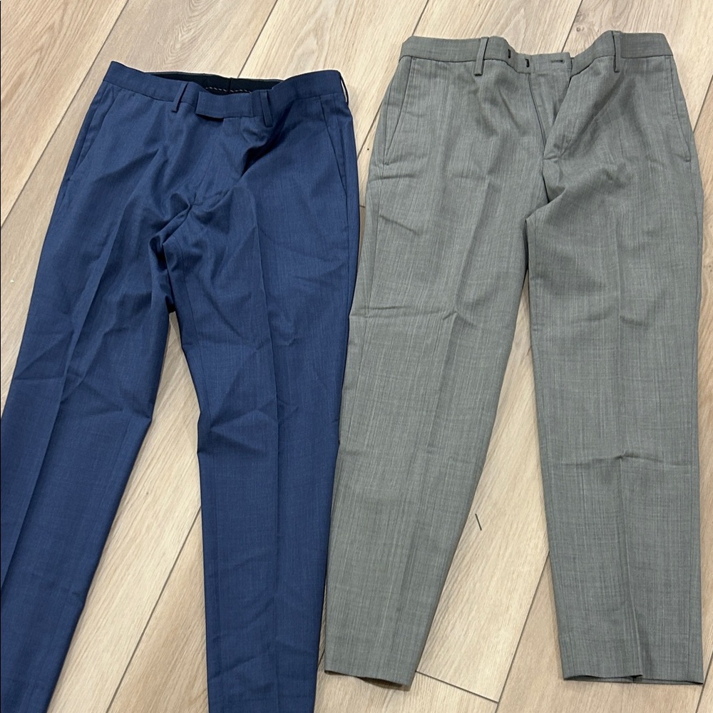 Banana Republic Men's Navy and Gray Dress Pants